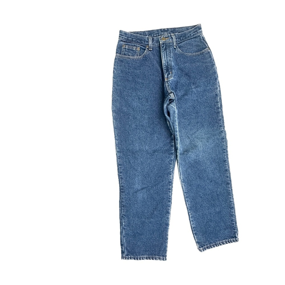 LL Bean Fleece Lines Relaxed Fit Women's size 10P Dark Wash Blue Denim jeans